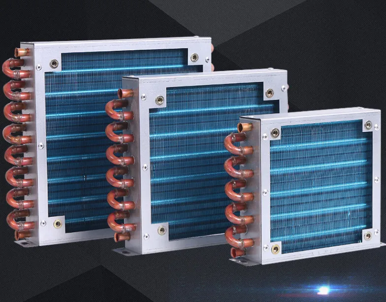 Refrigerator condenser 7mm copper tube aluminum fins small radiator air