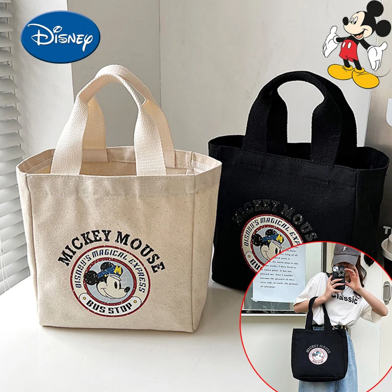Anime Mickey Mouse Double Shoulder Bag Women Bag Canvas Bag Trend