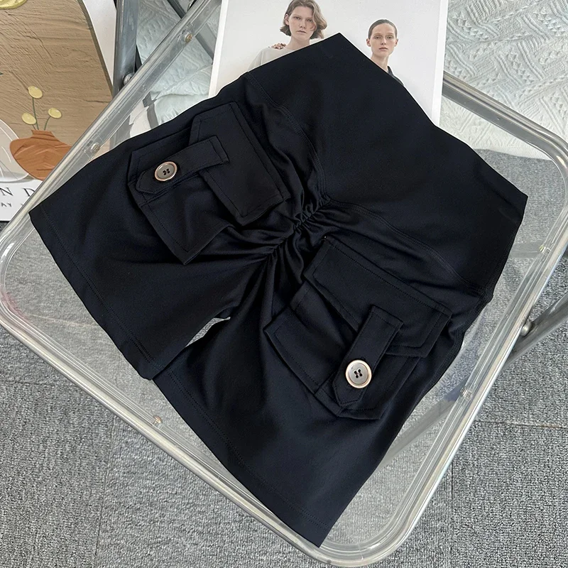 Nude High Waist Peach Butt Quick-Dry Yoga & Gym Shorts with Pocket