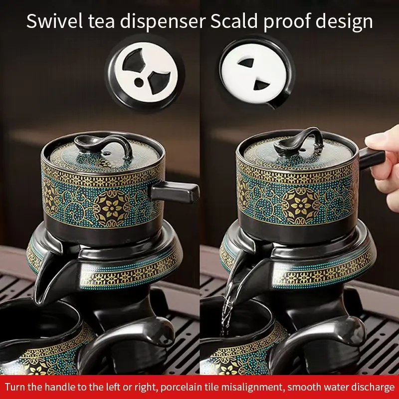 Creative Chinese Style Ceramic Tea Sets With 6 pieces mug Household Stonewashed Dark Ceramic kung fu Tea Cups Gift Set As Gifts