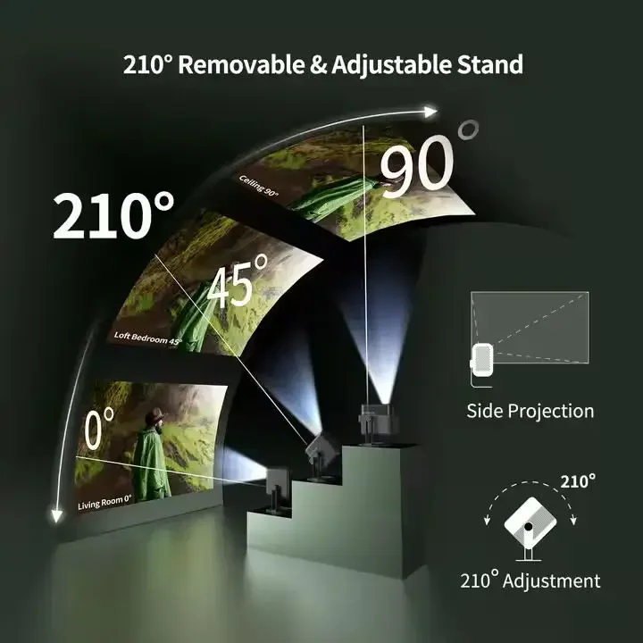 ApexTP4K 프로젝터 2000루멘 120인치 1080P MT9630 LED LCD 수동 초점 4K 실내 홈시어터 프로젝터