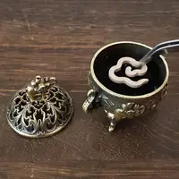 Elephant Lucky Incense Burner Metal Lotus Incense Burner Bowl Incense Holder With Handle Yoga Meditation Home Decor AncientStyle - Image 2