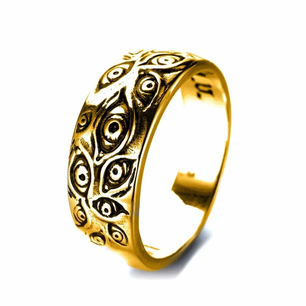 Vintage Gothic Minimalist Trend Devil's Eye Ring Men's and Women's Street Niche Party Creative Fashion Hip Hop Niche Gift Jewelry