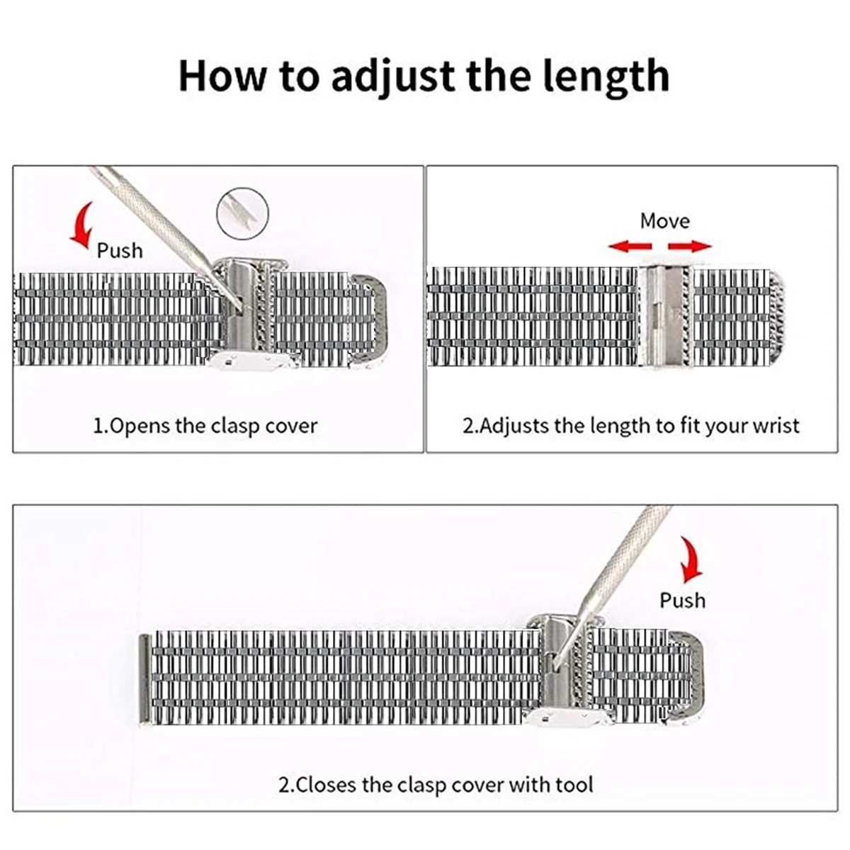 Enhanced Stainless Steel Metal Strap - Elegant Bracelet Loop Band