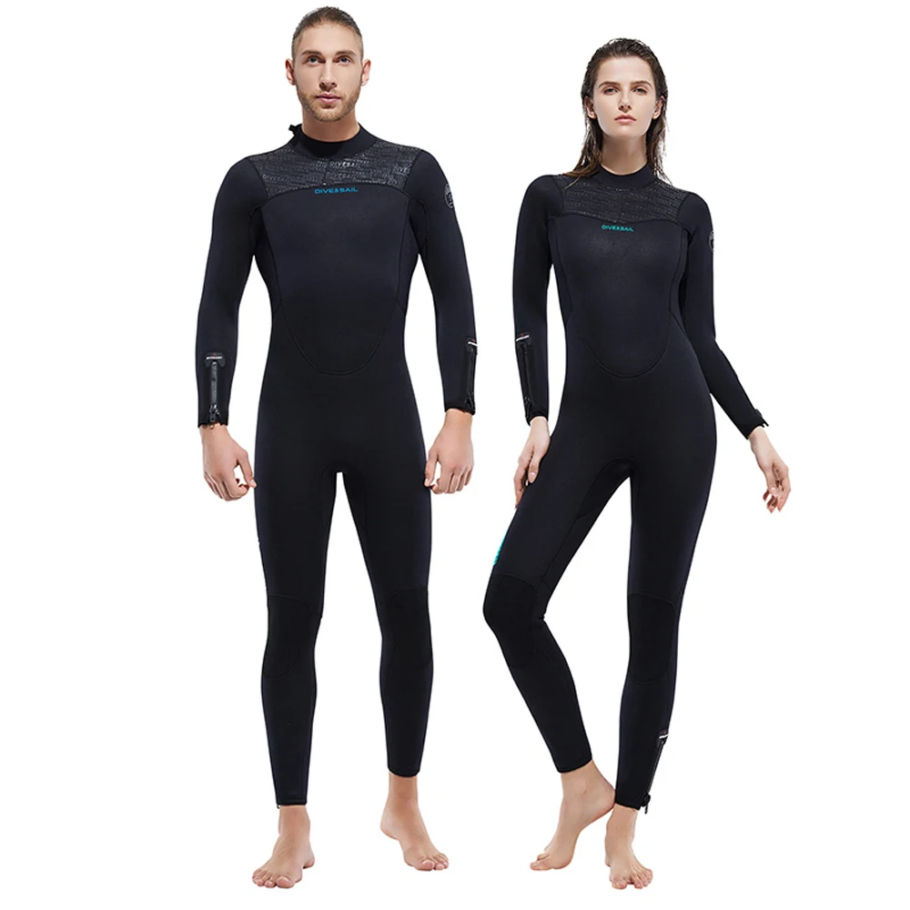 5MM Neoprene Wetsuit Men and Women Thickened Long-sleeved One-piece Wetsuit Winter Swimming Cold Snorkeling Surfing Suit Pants