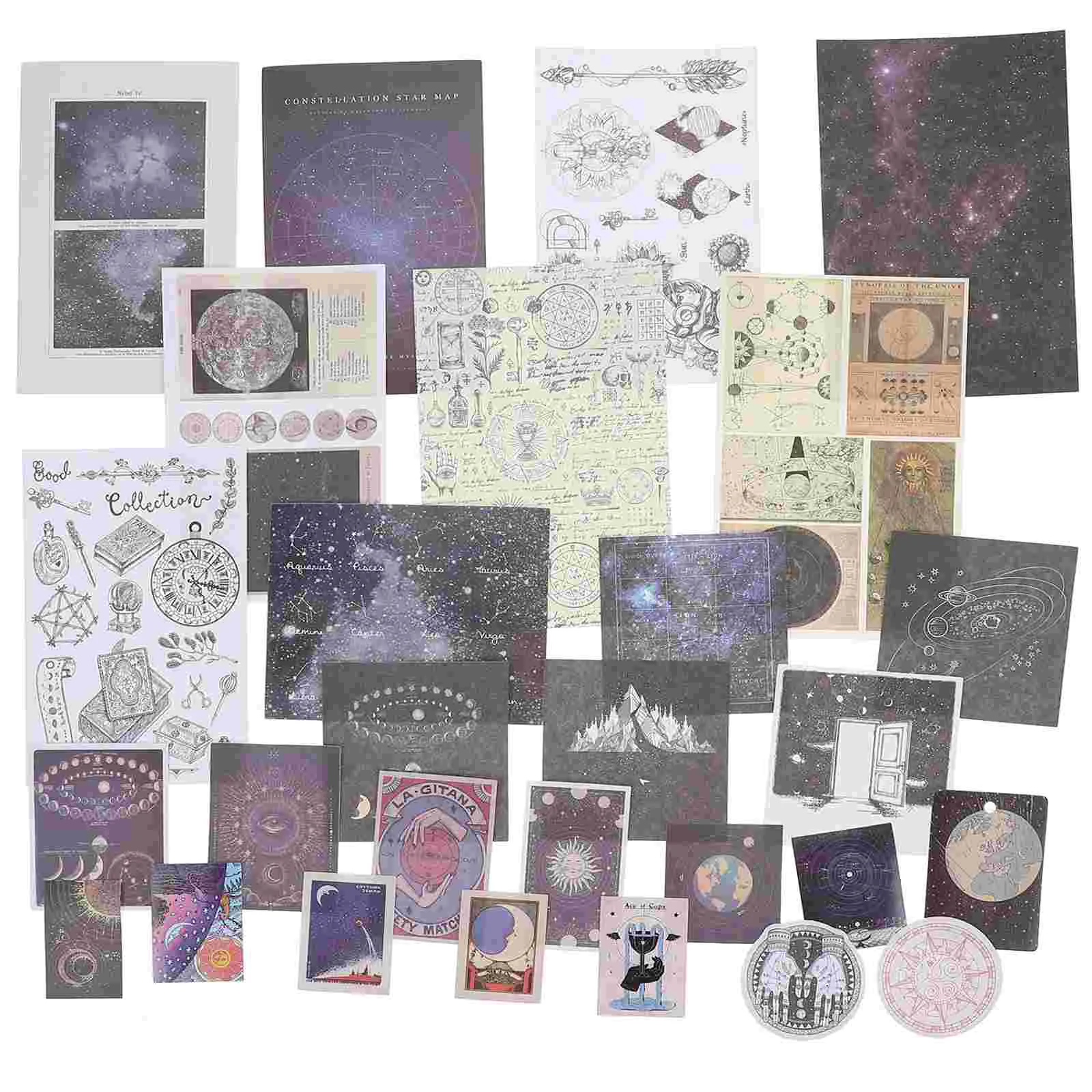 

Pocket Material Package Vintage Stickers Scrapbook Decorative Space Stationery Hand Account Paper Decors Novel Planners