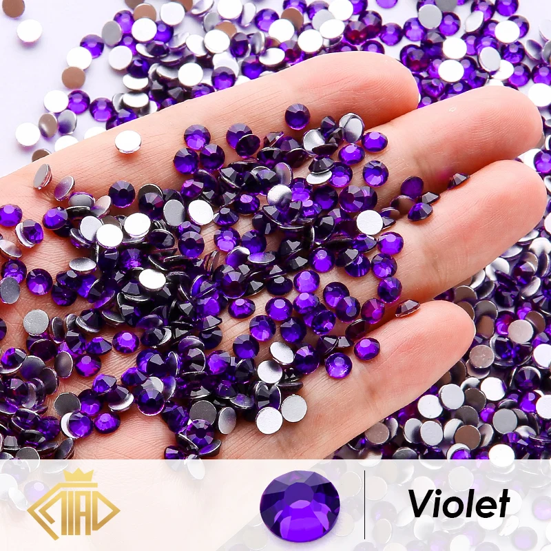 QIAO SS6-SS30 Vulkan-Strasssteine, glitzernde Nagelkristalle, Glas, nicht Hotfix, silberne FlatBack-Glas-Edelsteine, Dekorationen zum Selbermachen – Detail 5