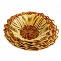 Rattan Woven Basket Home Living Room Storage Holder Dried Fruit Cake Organizer Fruit Tray Desktop Storage Basket 6