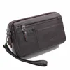 High Quality Men's Business Clutch Wallet Real Leather Wrist Money Bags First Layer Cowhide Purse Wallets Cigarette Card Holder 1