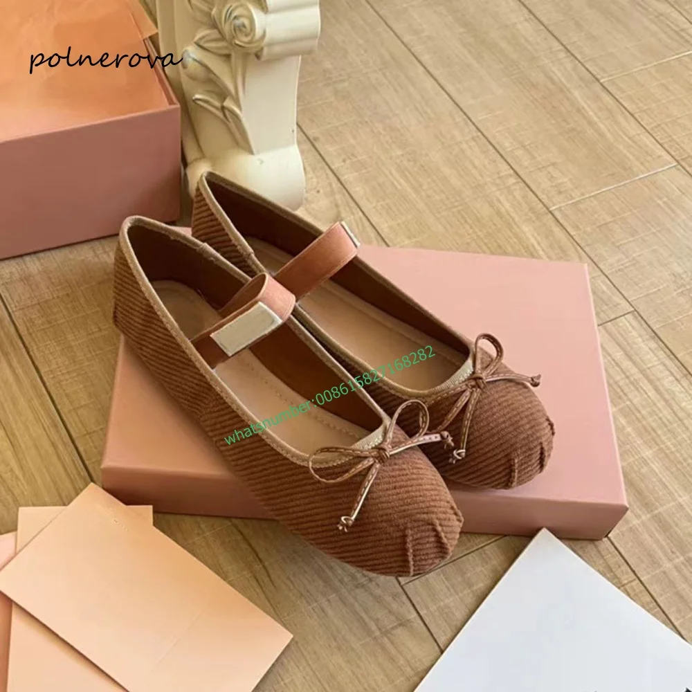 

Luxury Butterfly Knot Ballet Pumps Solid Round Toe Flat Heel Pump for Women Party Banquet Dress Shoes 2023 Autumn Newest Elegant