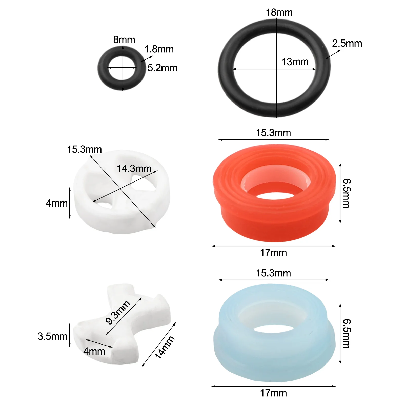 Valve Tap Replacement Ceramic Disc Silicon Washer Gasket Insert 1/2'' Mixer Taps Leaking Tap Repairing