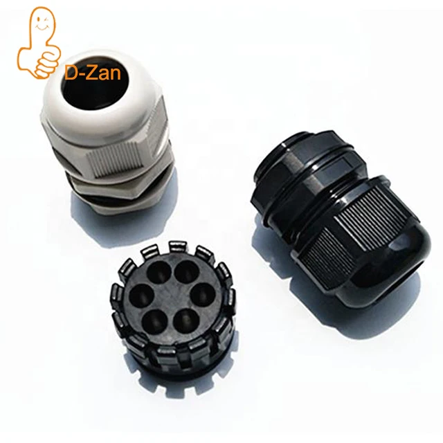 Conector de Cabo de Nylon Impermeável Branco Multi Furo Inserção de Borracha Glândola de Plástico Ip68 Furos
