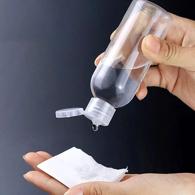 플립 캡이 있는 플라스틱 스퀴즈 병, PET 로션 샴푸 병, 빈 화장품 샘플 용기, 여행, 5-120ml, 로트당 30 개