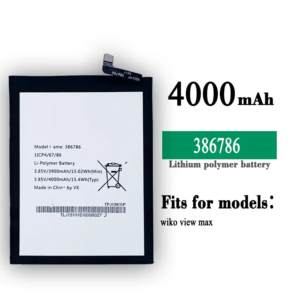 

386786 Высококачественная сменная батарея для WIKO View Max, новая встроенная 4000 мАч мобильный телефон, литиевые внутренние батареи