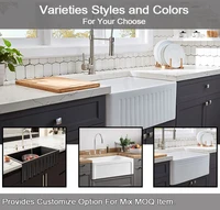 Farmhouse Sink Deep Single Bowl White Ceramic Porcelain Fireclay Apron-Front Kitchen Farm House Sink 5