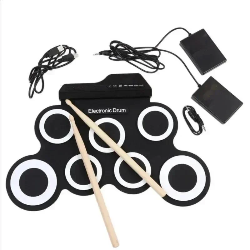 Hand Roll Silicone Folding Rack Drum Portable USB Electronic Drum Jazz Portable Hand Roll Electronic