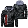 New Autumn Winter Leather Dodge Logo Men's Jacket Removable Hoodied Motorcycle Jacket Men Leather Mens Jackets 1