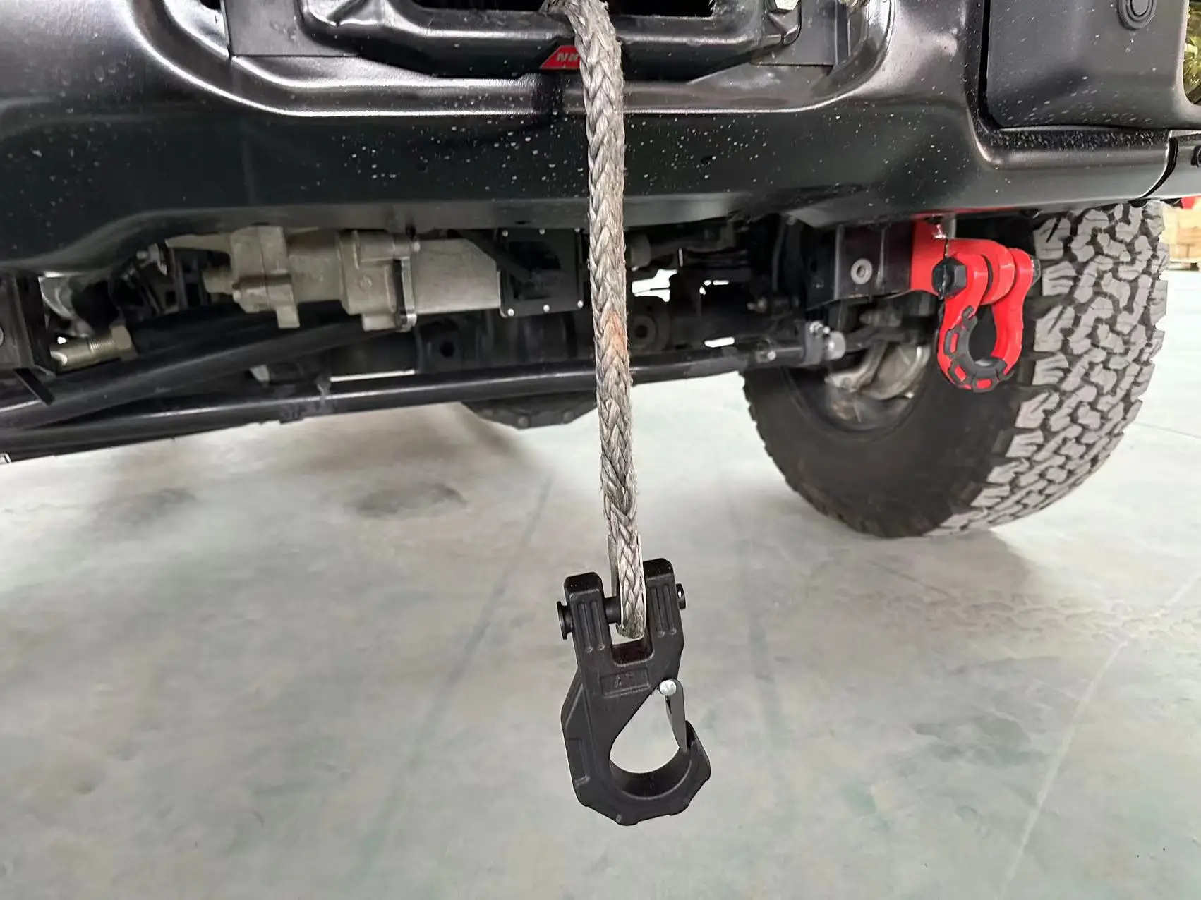 3/8" Winch Hook Heavy Duty Max 20 Ton Forged Steel Rubber Protector Winch Tow Clevis Slipfor Synthetic Rope Cable ATV car winch hook