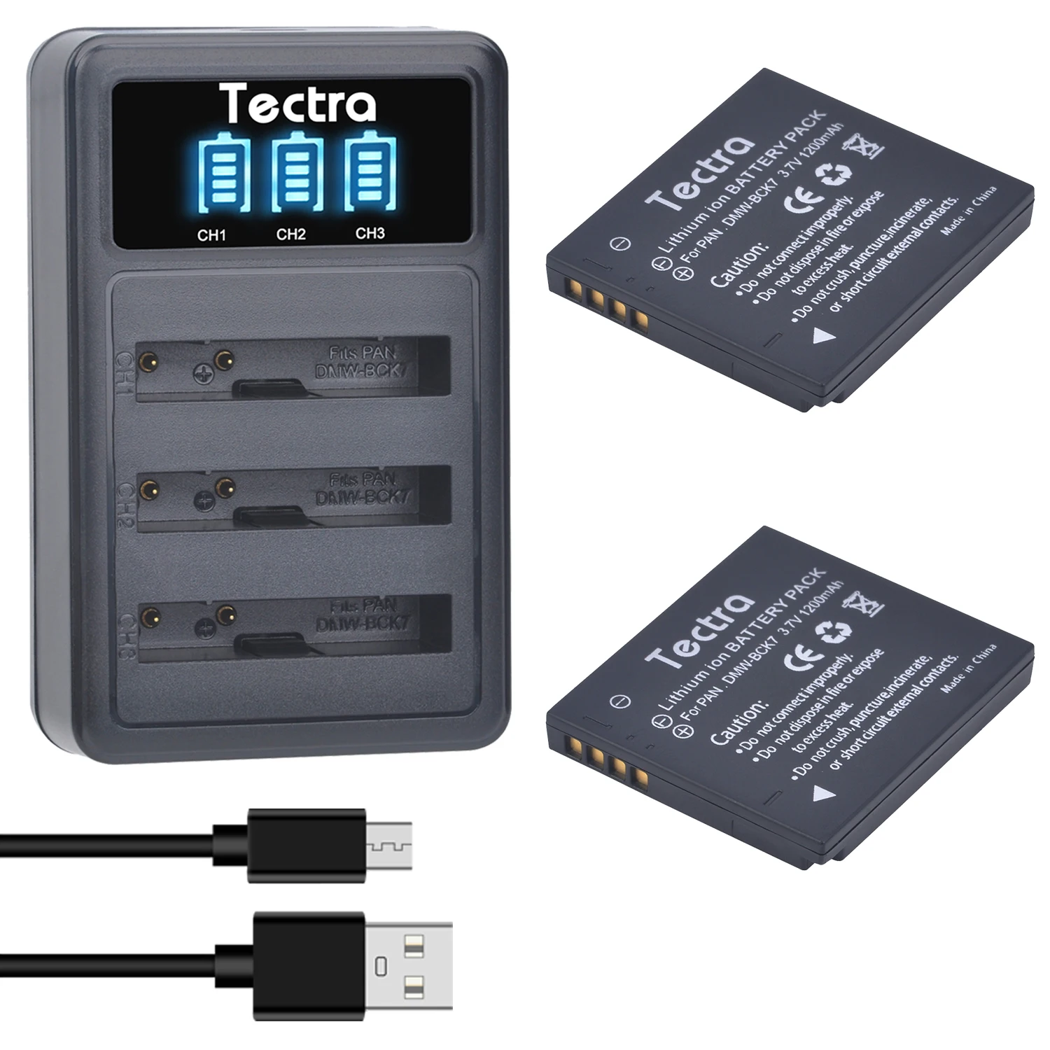 Dmw-Bck7 Batteria + Caricatore Usb Led Per Dmw Bck7E Bck7Pp Nca-Yn101G Panasonic Lumix Dmc-Dmc-Fh25 Fh27 Fp5 Fp7 Fs16 Fs22 Fs35 Fs37 S1