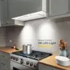 30" Range Hood Insert, Ductless Range Hood with 4 Speed Fan, White Stainless Steel & Tempered Glass Ran 5