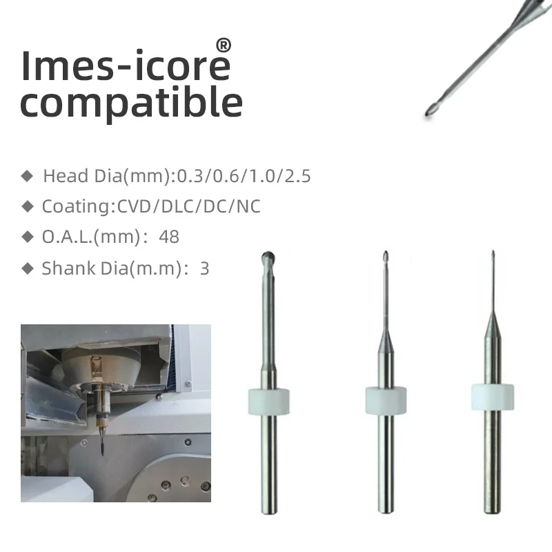 

Imes Icore Coritec One 150i 250i Compatible Zirconia Milling burs dental Cad Cam Coated Diamond Bur