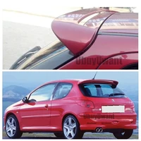 High Quality ABS Material Glossy Black Painted Primer Color Car Rear Roof Wing For Peugeot 206 207 Spoiler 1