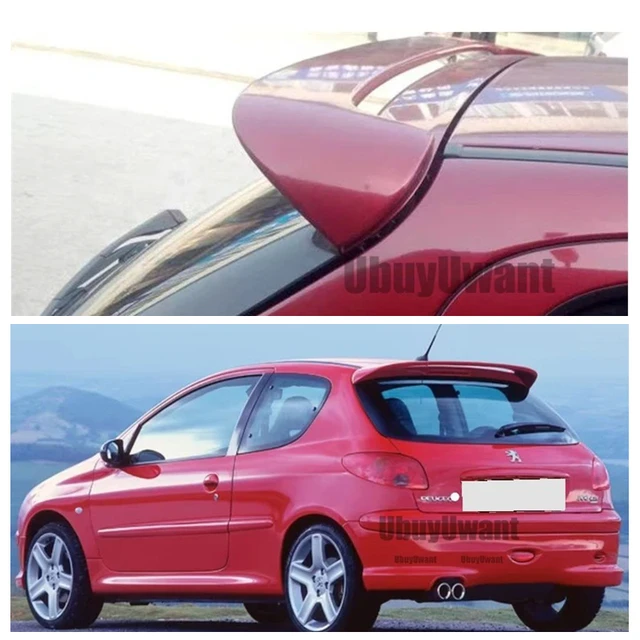 High Quality ABS Material Glossy Black Painted Primer Color Car Rear Roof Wing For Peugeot 206 207 Spoiler 1