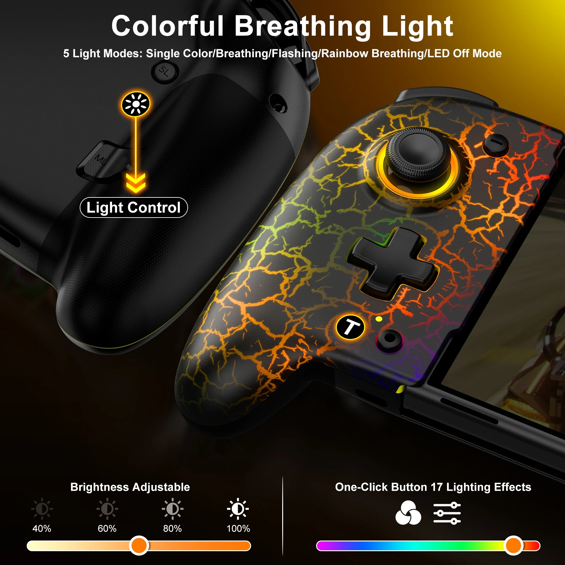 BEBONCOOL ٵ ġ RGB ̽ƽ, OLED  6  ̷ , ڵ  ׸   , JC200