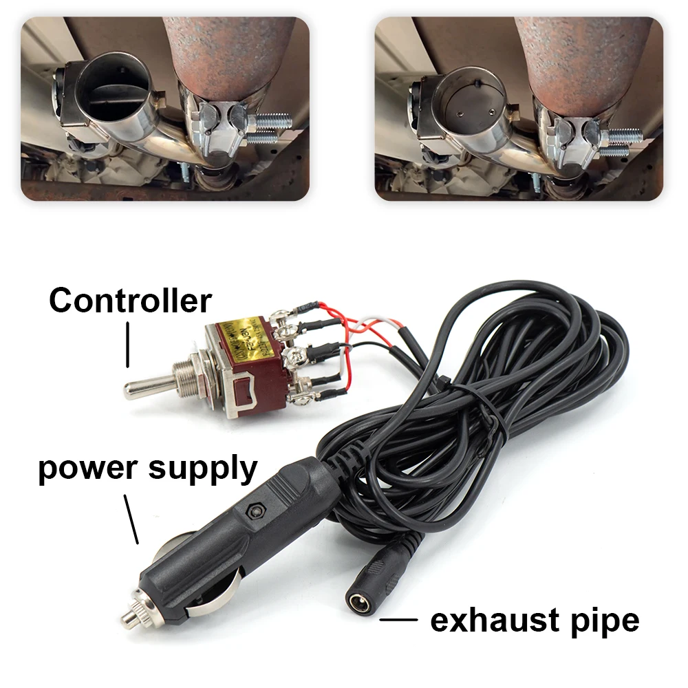 Y Pipe Electric Exhaust Cutout ON/OFF Dual Valve With Controller Cut Out Down Pipe Kit 304 Stainless Steel exhaust assembly