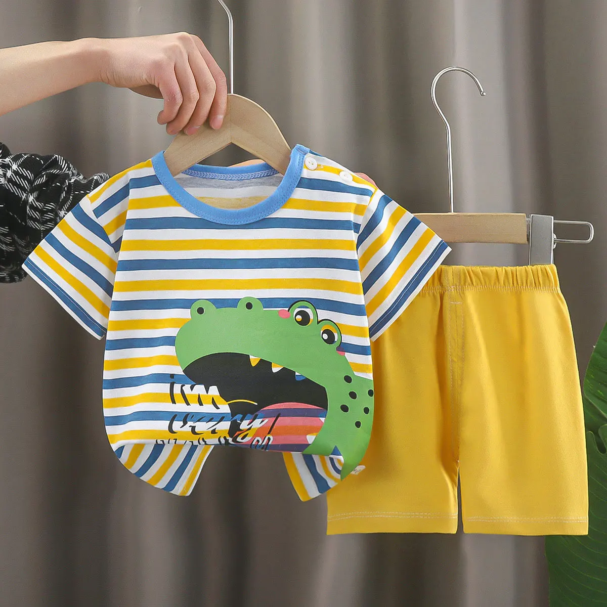 thumbnail image 1 of Kids Clothes Children's Sets Boys Girl T-shirt Shorts 2PCS Summer Cotton Short sleeve Baby Children Clothing Toddler Suit, 1 of 6