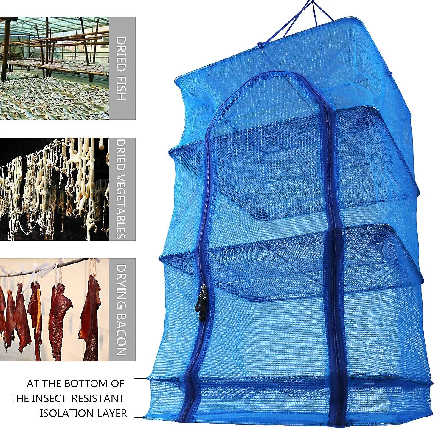 2022 Fish Mesh Hanging Drying Net Food Dehydrator Durable Folding 4