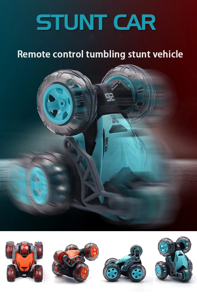 RC Cars 360 Rotary Stunt Car 5 Wheel Dump Truck Car High Speed Climbing Buggy Eletric Vehicle Remote Control Car Toy 2.4G Gifts 3
