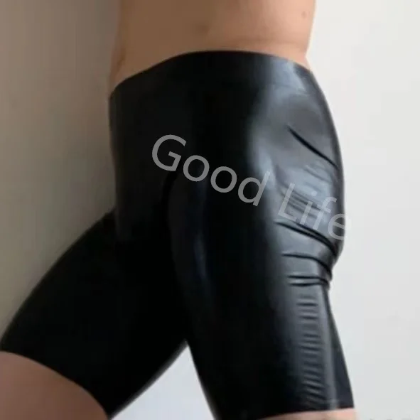 

Мужские латексные боксеры ручной работы, черные трусы, нижнее белье