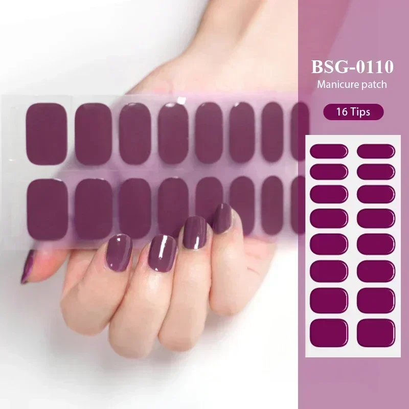Premium Semi-Cured Nail Wraps Set - Waterproof, Long-Lasting Gel Nail Stickers