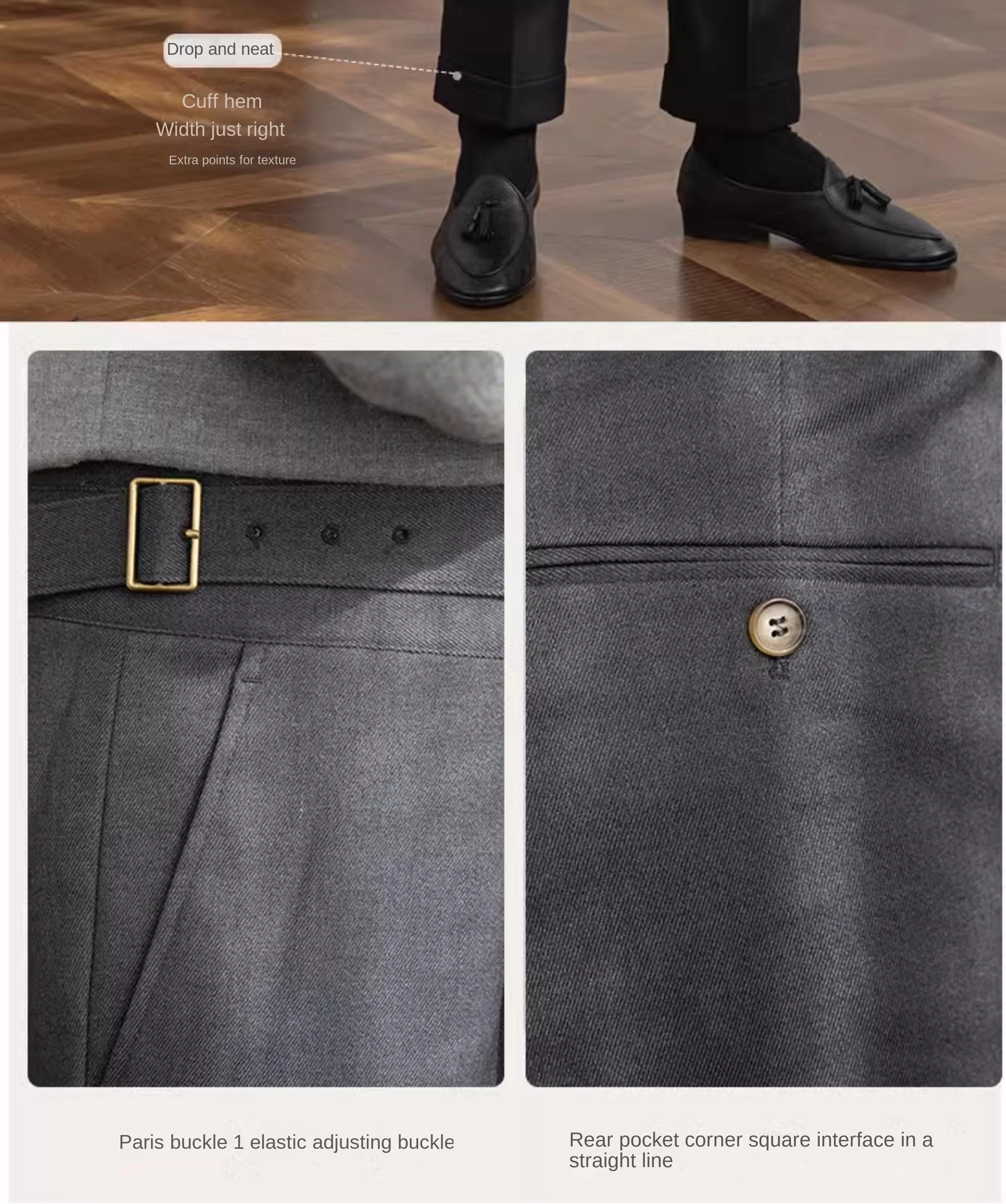 Herr. Deer Three Neue Herbst Italienische Retro Neapel Hohe Taille Gerade Hosen Modische Casual Hosen für Männer – Detail 13