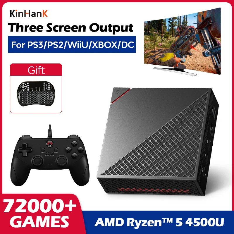 Мини ПК/Игровая приставка Ретро игровая консоль супер X PC Чили AMD R5 4500U 72000 + игры