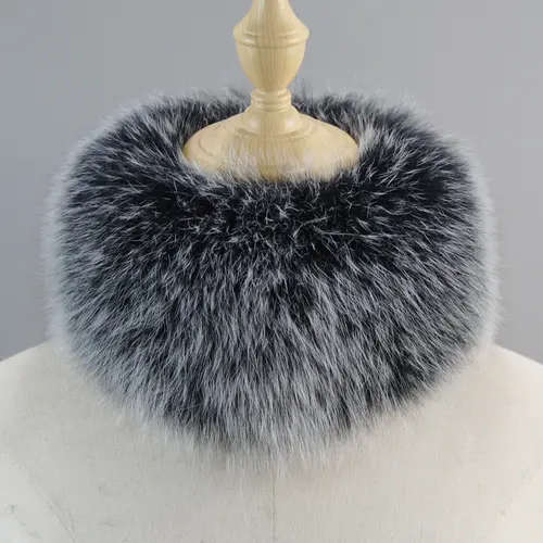 2026 Hot Sale Women Real Fox Fur Scarf Fur Headbands Good Elastic Winter Luxury Neck Warmer Natural Fur Mufflers Ring Scarves - Image 4