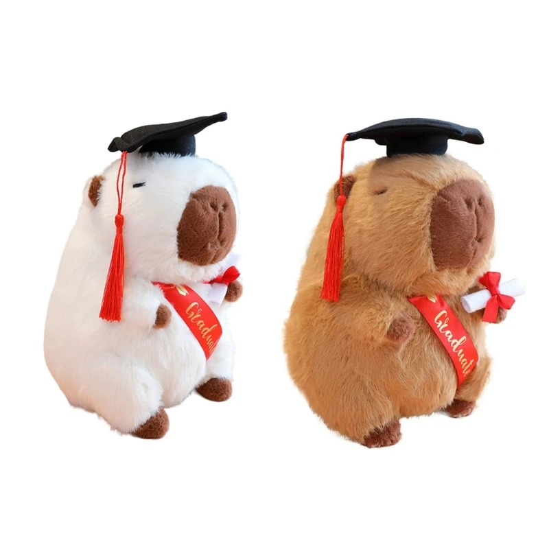 

F19F Simulation Capybara Plush Toy Soft Animal Stuffed Pillow Kids Graduation Gi
