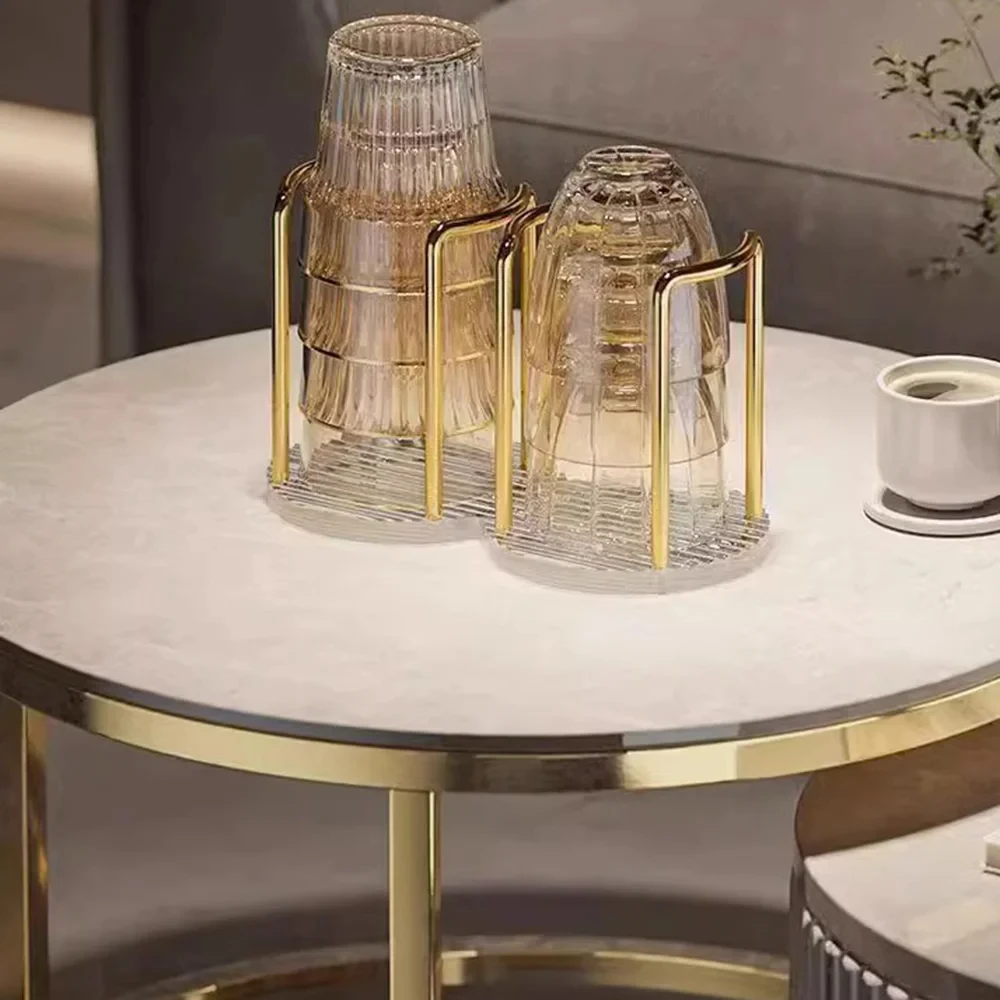 Luxury Disposable Cup Storage Holder Water Tea Cups Dispenser Rack Shelf with Longer Stick Mug Display Stand Home Organizer