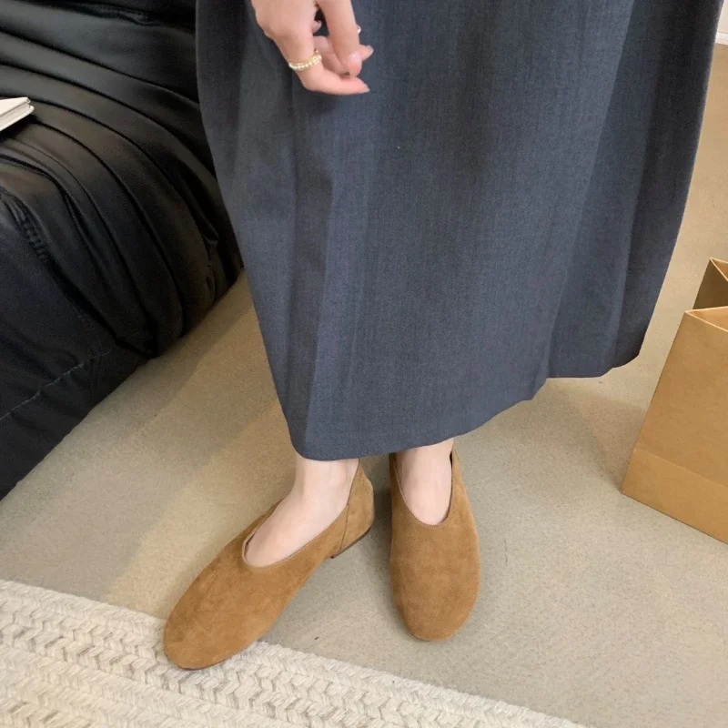 2025 neue frauen Mokassins Herbst Weiche Frau Einfarbig Faulenzer Einfache Kausalen Damen Ballett Flache Schuhe Nicht-slip flache Schuhe – Detail 7