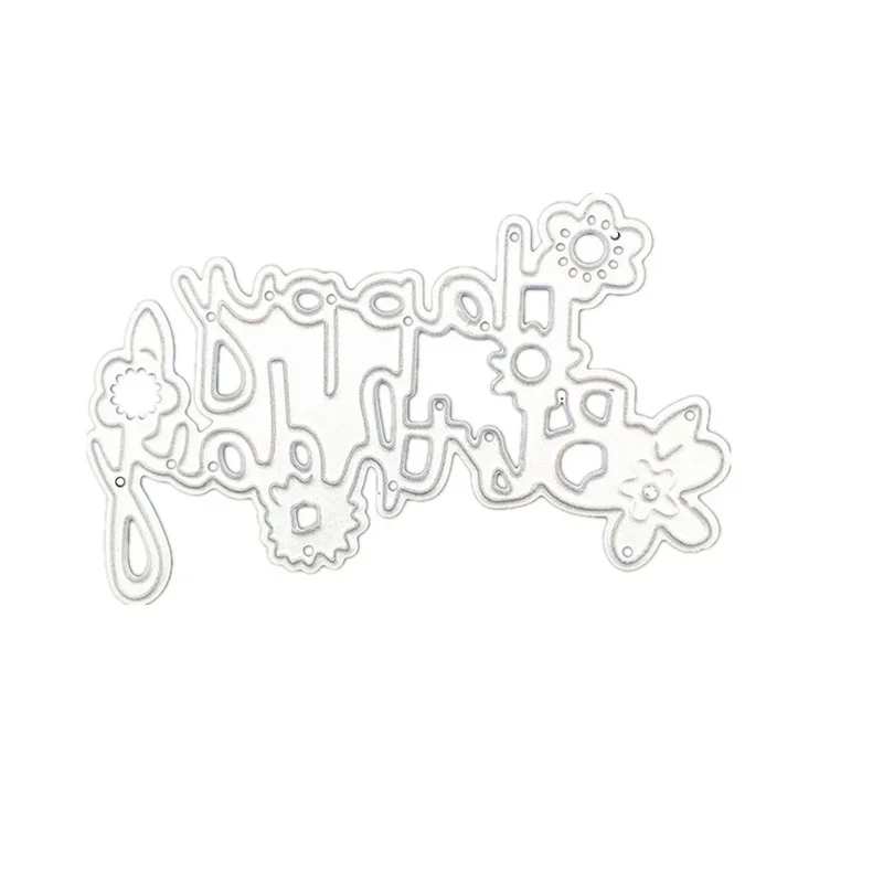 생일 축하 단어 금속 절단 다이 스텐실 스크랩북 사진 앨범 엠보싱 종이 카드