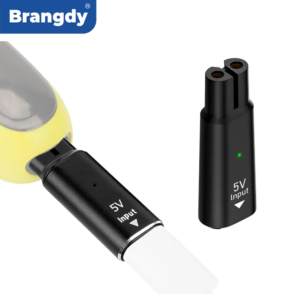 Brangdy 5V type-c adaptateur de rasoir chargeur convertisseur adapté pour Philips une lame QP2724 QP2834 QP1424 QP1924 QP4631 tondeuse à barbe