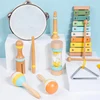 Baby Musical Instruments Montessori Wooden Toys Xylophone Drum Kids Set Percussion Instruments Toy For Christmas Birthday Gifts 2