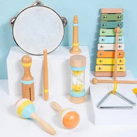 Baby Musical Instruments Montessori Wooden Toys Xylophone Drum Kids Set Percussion Instruments Toy For Christmas Birthday Gifts 2