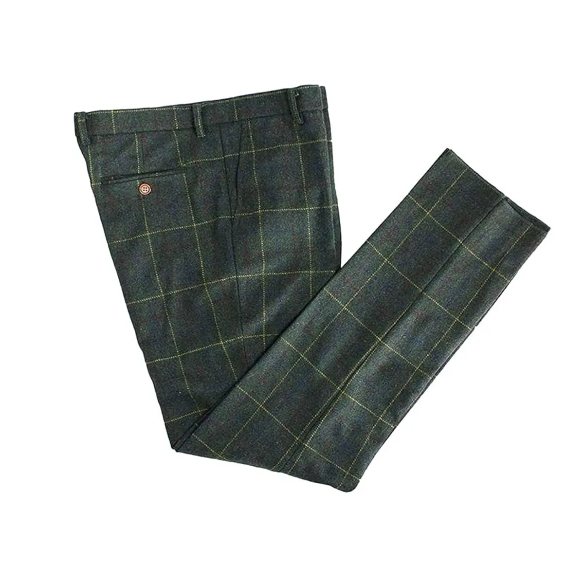 New Men's Premiun Tweed Blend Flat Front Check Dress Pants Fashion Man Trousers 3