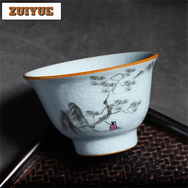 180ml Vintage Kiln Tea Bowl Lid Saucer Set Ceramic Gaiwan Master Porcelain Tea Tureen Drinkware Container Teaware Teapot