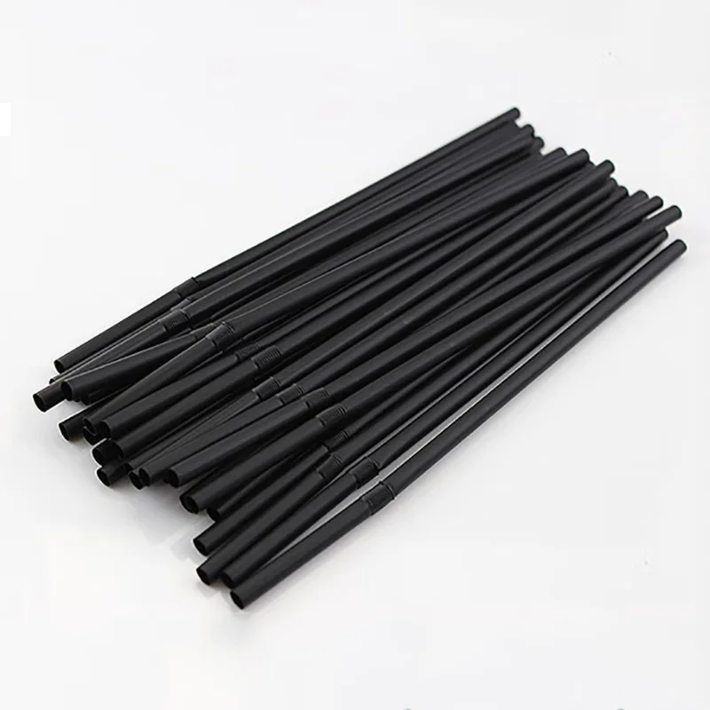 Fluorescent Bendable Drinking Straws Black Birthday Beverage Straws Wedding Decor Mixed Colors Party Supplies disposable plastic straws disposable paper straws