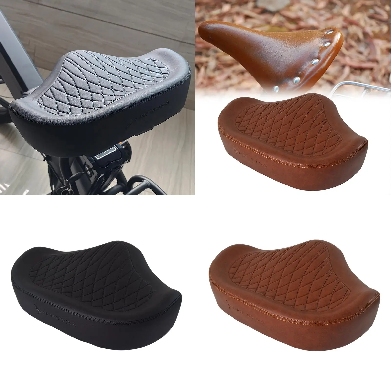 Bike Saddle Lightweight Soft Wide Shockproof for Electric Bike Riding Sports