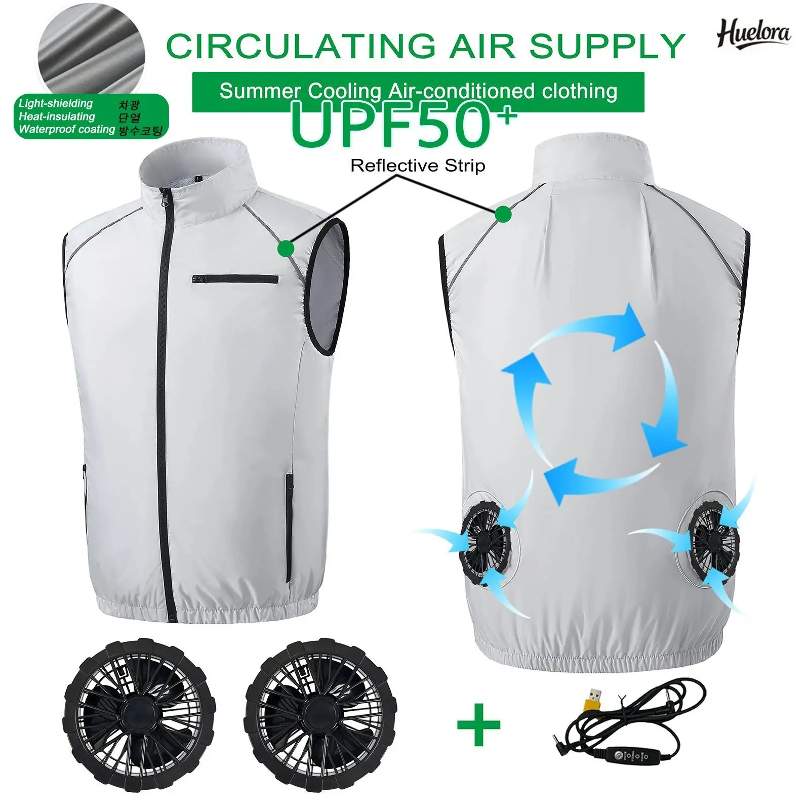 Veste Rafraîchissante Pêche et Travail avec Ventilateur Intégré pour Outdoor en Été