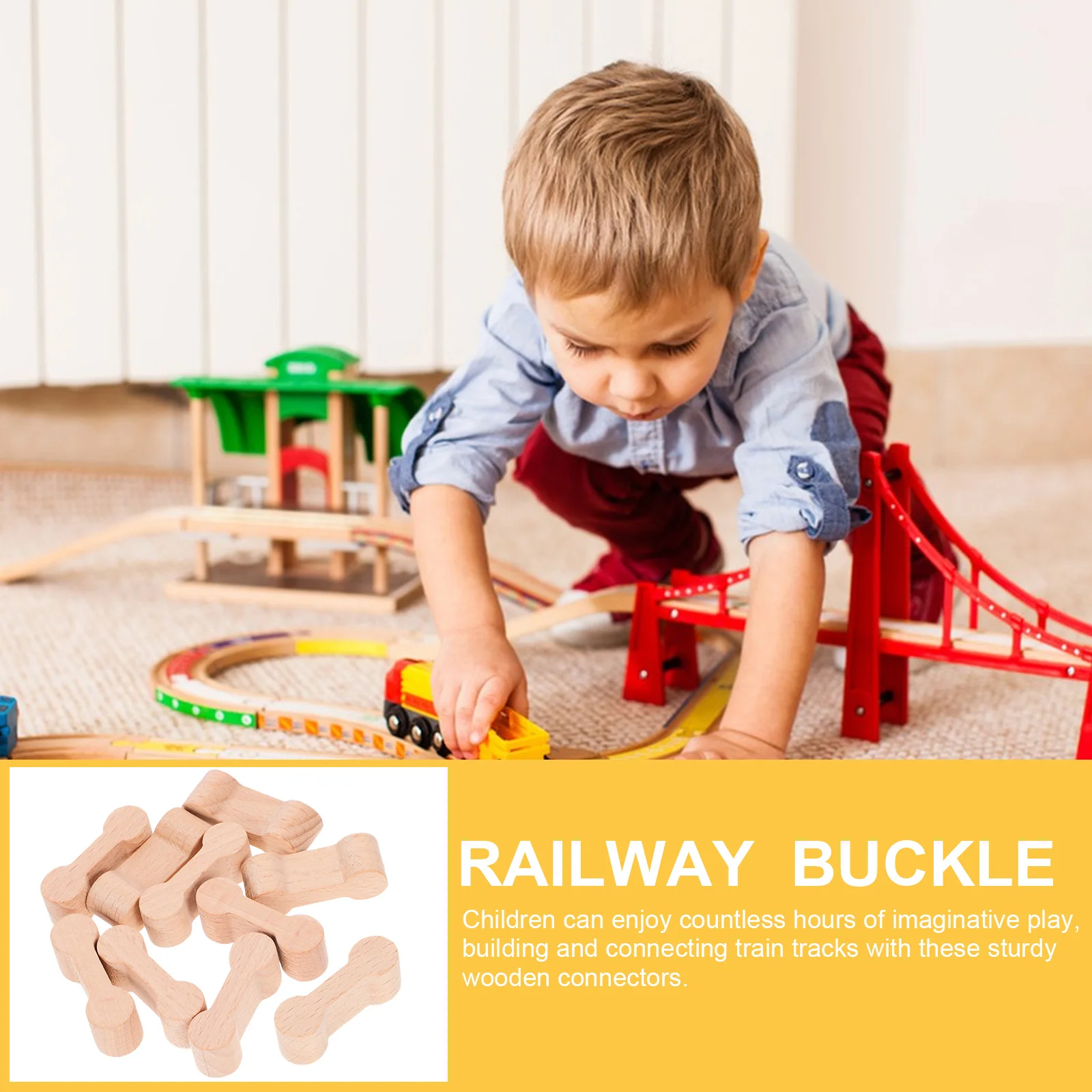 10 Pcs An Fittings Train Track Connector Railway Buckle Model Wooden Accessories Kids Pretend For DIY Child